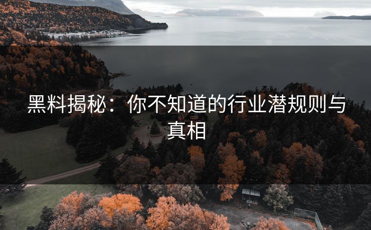 黑料揭秘：你不知道的行业潜规则与真相  第1张