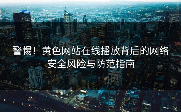 警惕！黄色网站在线播放背后的网络安全风险与防范指南
