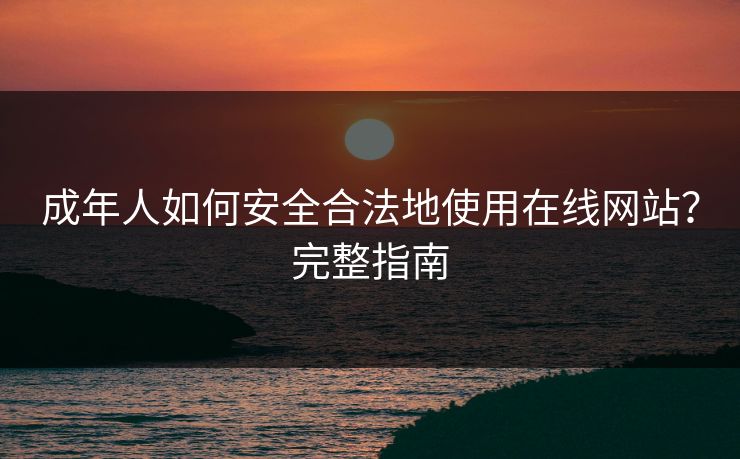 成年人如何安全合法地使用在线网站？完整指南  第1张